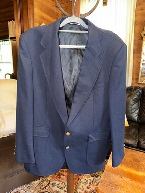 Classic Men's Navy Two-Button Blazer